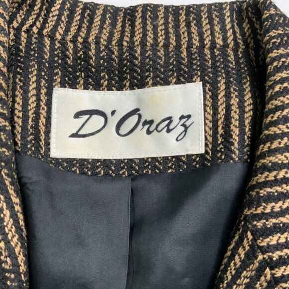 D’ORAZ Luxury Wool Alpaca Mohair Blend Lined Blazer MADE IN CANADA Sz 10 - Picture 5 of 9